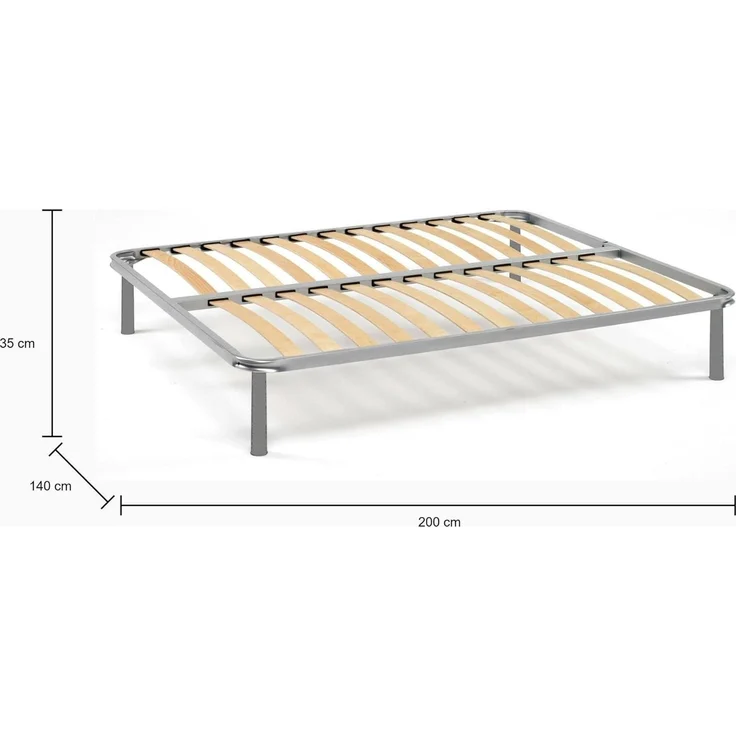 Talamo Italia Orthopädischer Lattenrost mit 14 Latten, geeignet für ein Queensize-Bett, Made in Italy, Lattenrost aus Birkensperrholz, 140x200h34 cm – Bild 2