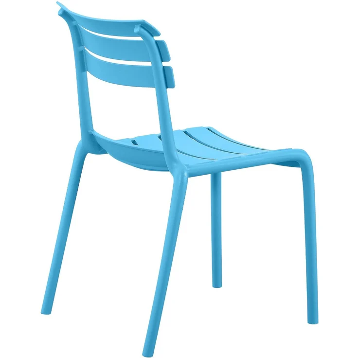 CLP Gartenstuhl Kebren stapelbar wetterfest UV-beständig bis 150 kg ohne Armlehnen,blau – Bild 6