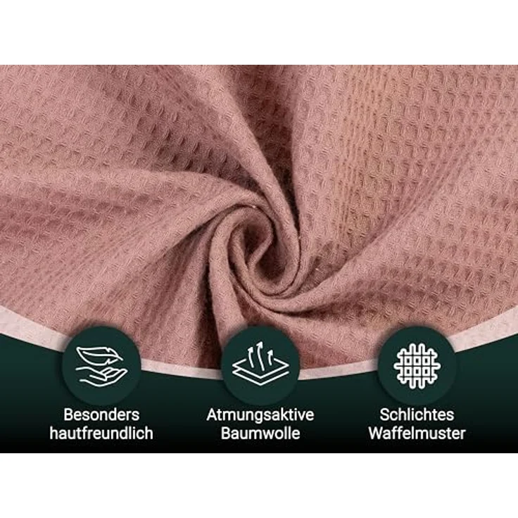 Zollner Kuscheldecke Altrosa, 150x200 cm, 100% Baumwolle, Oeko-Tex® Standard 100, schnell trocknend, waschbar bis 60°C – Bild 3