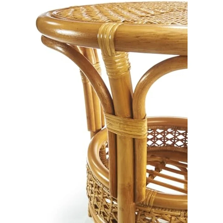 Kobolo Beistelltisch Tisch Ablagetisch NIMES aus Rattan (mit Ablagekorb, 1-St) – Bild 3