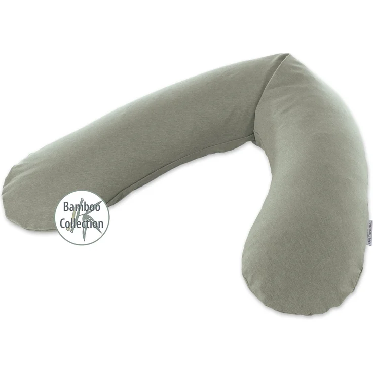 Theraline Stillkissen 190cm inkl. Bezug Melange grün-grau Mikroperlenfüllung – Bild 1