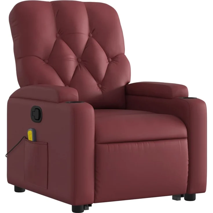 vidaXL Massagesessel mit Aufstehhilfe Weinrot Kunstleder 3204783 – Bild 2