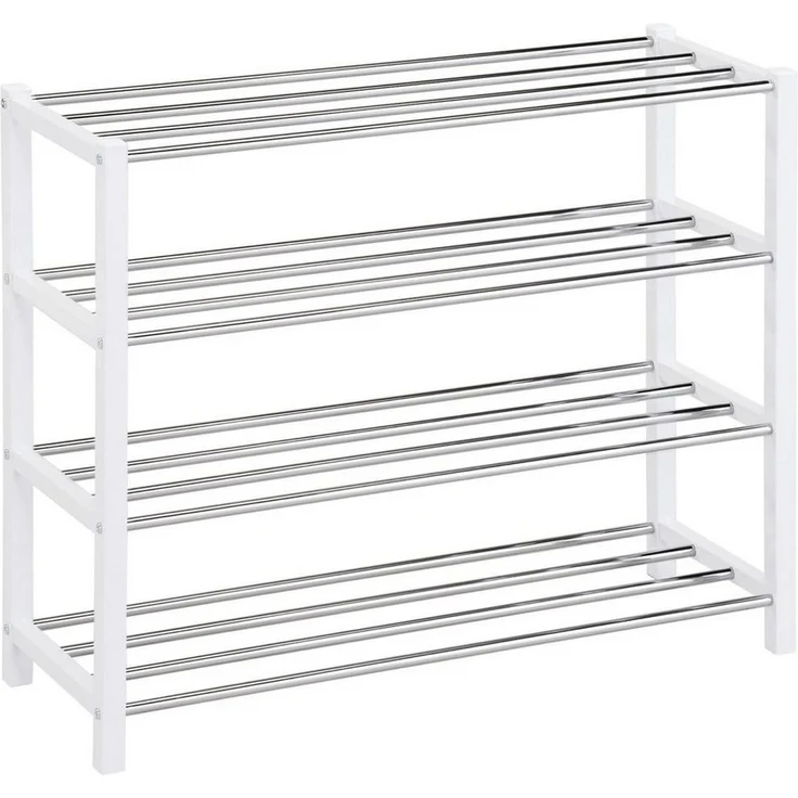 IDIMEX Schuhregal DUBLIN, Schuhständer mit 4 Ablagen, 80cm breit Schuhaufbewahrung Metall weiß – Bild 2