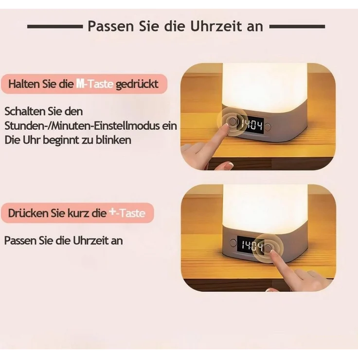 Luckice LED Nachttischlampe LED Nachtlicht,Touch-Lampe,Tisch-Nachttischlampen,Schlafzimmer Lampe, Soft Light Touch Tischlampe für Augenschutz, Die LED kann nicht ausgetauscht werden, Stufenloses Dimmen,Dreifarbig einstellbar, mit Touch-Sensor, Mit Fern... – Bild 3