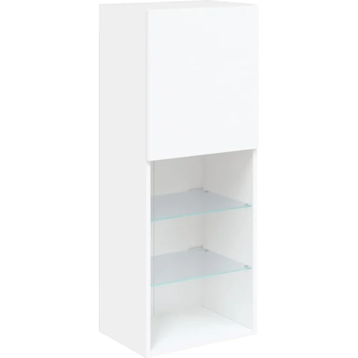 vidaXL 6-tlg. Wohnwand mit LED-Beleuchtung Weiß Holzwerkstoff 3216732 – Bild 6