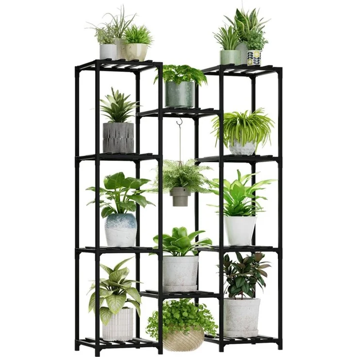 Bamworld Blumenständer Pflanzenständer Hoher Pflanzenstufen Pflanzenregal (1 St), Mehrstufiges Blumenregal für Außen (Terrasse/Balkon/Garten) – Bild 5