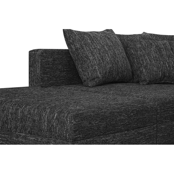 Wohnlandschaft Sofa Couch Ecksofa Eckcouch in Gewebestoff schwarz Minsk XXL – Bild 6