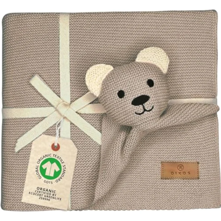 Babydecke DIKOS® Babydecke SCHMUSE-Bär Baby Geschenk Mädchen Junge Geschenkset, DIKOS, Geschenk zur Geburt, PREMIUM Qualität, 100 % BIO Baumwolle, nachhaltig – Bild 2