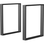 HOMCOM Tischbein 2er-Set Tischkufen, Möbelfüße aus Vierkantprofilen, Tischgestell für Couchtisch, Esstisch, 60cm x 8cm x 72cm
