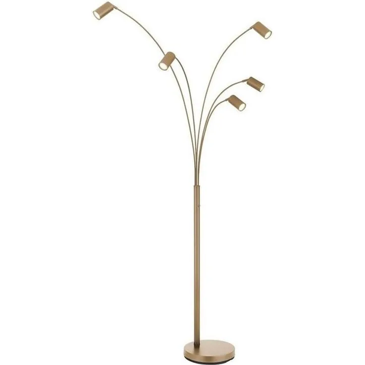 GLOBO LIGHTING Stehlampe ROBBY, 5-flammig, Sandfarben, Metall, ohne Leuchtmittel, B 73 x H 204 x T 70 cm