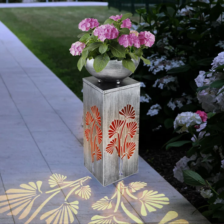 LED Solarleuchte, abnehmbare Pflanzenschale, Höhe 59 cm – Bild 7