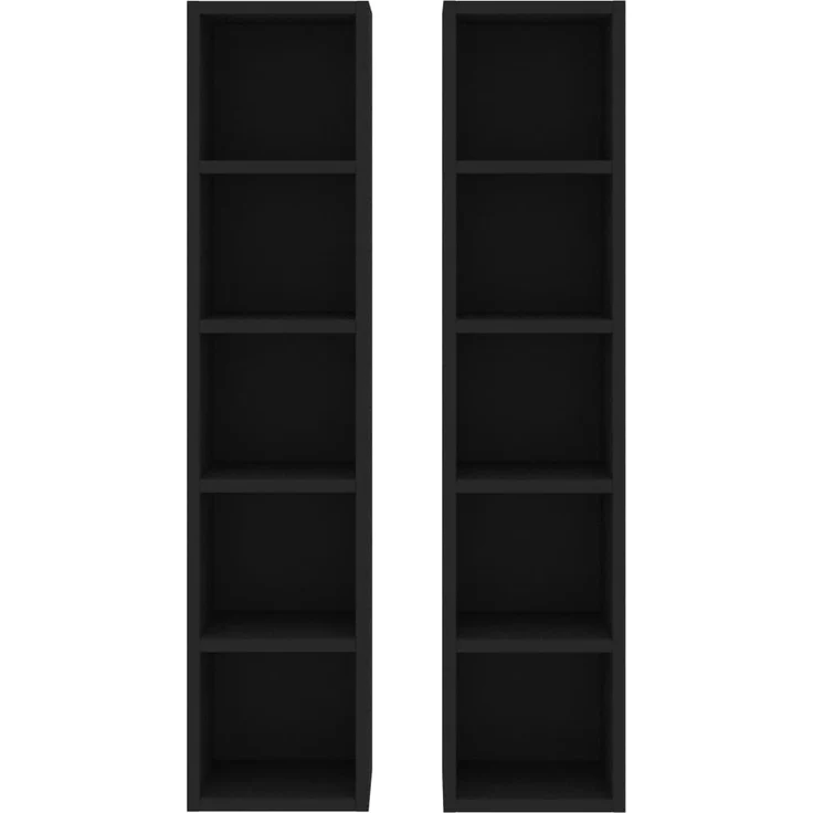 vidaXL CD-Regale 2 Stk. Schwarz 21x16x93,5 cm Holzwerkstoff 802697 – Bild 3