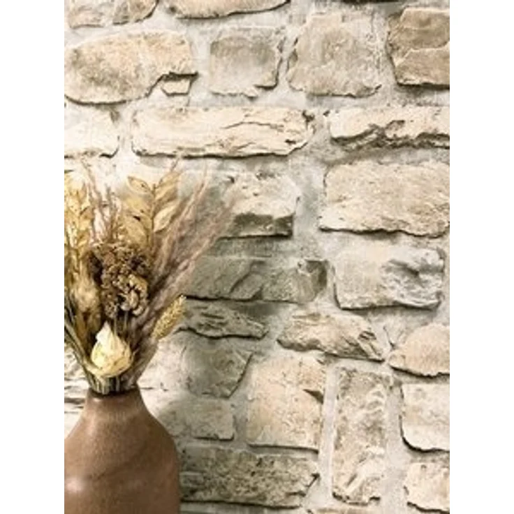 Newroom Vliestapete, Creme Tapete Modern Stein - Steintapete Steinoptik Beige Weiß 3D Optik Industrial Ziegelstein Klinker für Wohnzimmer Schlafzimmer Küche, Steintapete, Steinoptik – Bild 6
