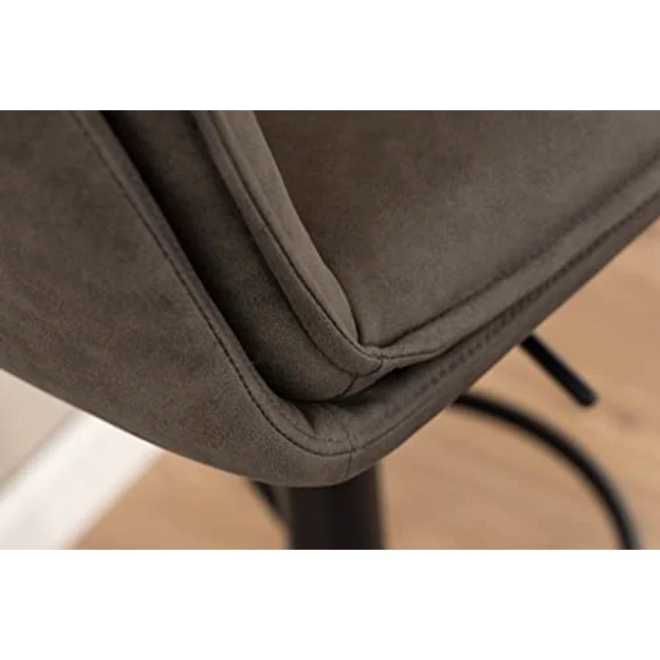 MID.YOU Barhocker, höhenverstellbar und 360° drehbar, Webstoff Braun, Metallgestell, 44x107x53 cm – Bild 10