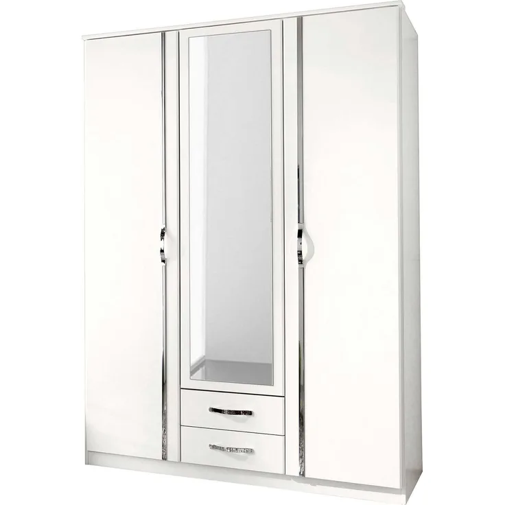 Kleiderschrank Duo Schlafzimmerschrank mit Spiegel Ausführung Weiß