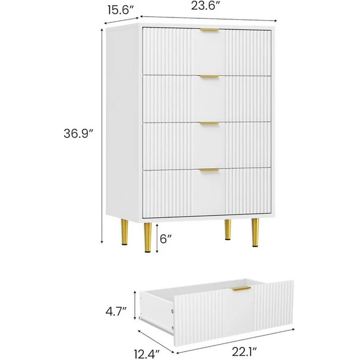 GarveeMore Kommode mit 4/ 5 / 6 Schubladen Sideboard Komodenschrank Schubladenschrank – Bild 2