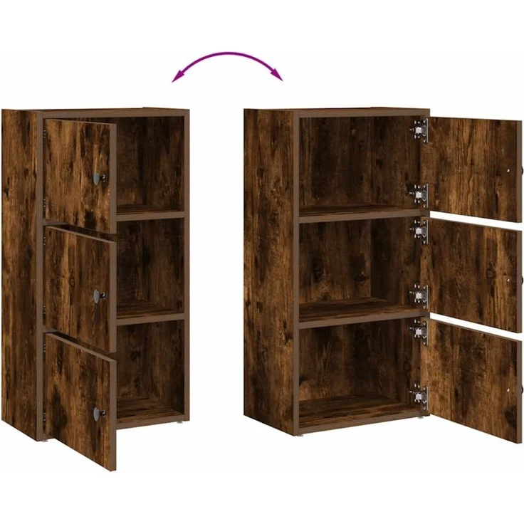 vidaXL Bücherregal Räuchereiche 40x24x77 cm Holzwerkstoff 860368 – Bild 8