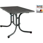 MFG Boulevardklapptisch 110x70 cm klappbar, wetterfeste Melamin-Platte, Gestell: anthrazit, Tischplatte: schiefer