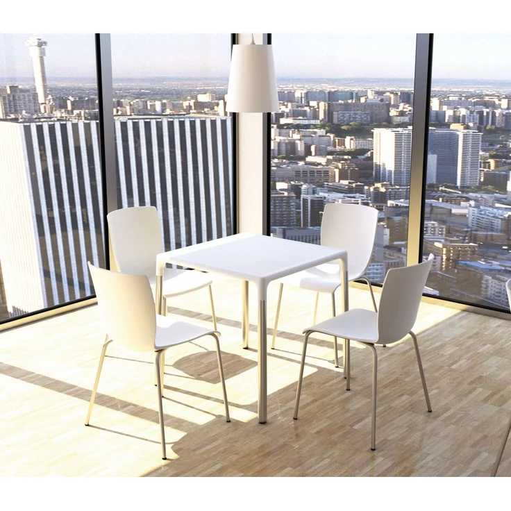 CLP 2er Set Bistrostühle Mio mit Aluminiumgestell und Kunststoffsitz,weiß – Bild 5