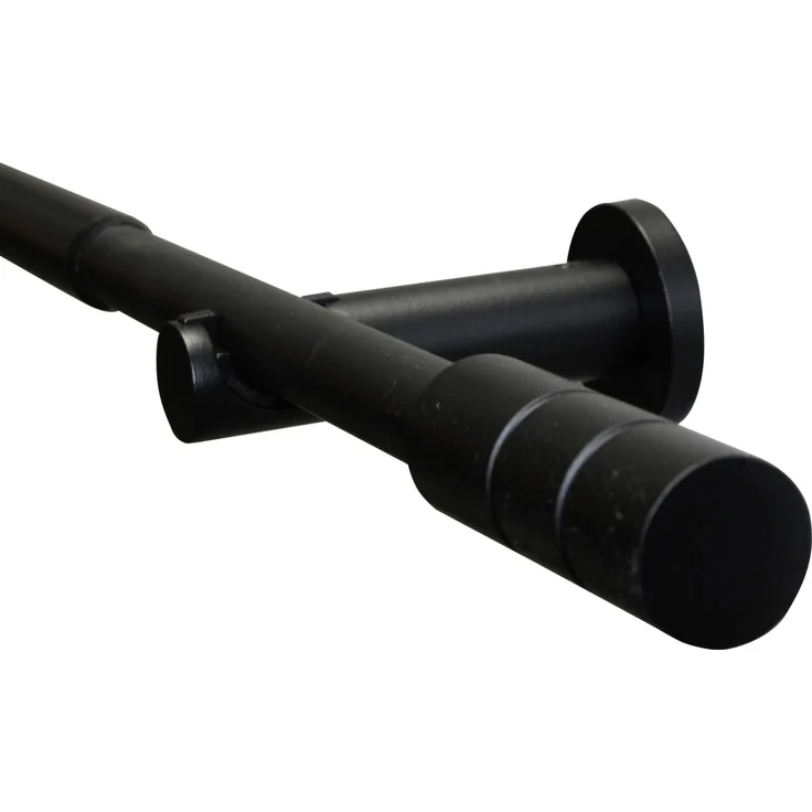 Gardinia Gardinenstangen-Set Kreta 1-Lauf Ø 16-19 mm schwarz-matt 120 cm - 210 cm – Bild 1