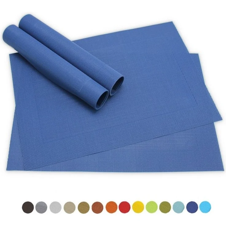 matches21 HOME & HOBBY Platzset Tischsets BORDA 4er Set Blau als Tischuntersetzer, (4-St), Abwaschbare Platzsets als Tischunterlagen für Ess-Tisch Tisch-Deko – Bild 4