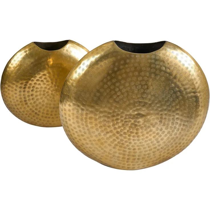 riess-ambiente Tischvase ORIENTAL 44cm gold (Set, 2 St), Deko · Blumen · Hammerschlag Design · Metall
