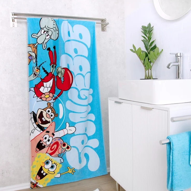 SpongeBob Velourstuch Badetuch Strandtuch 75 x 150 cm 100% Baumwolle – Bild 2
