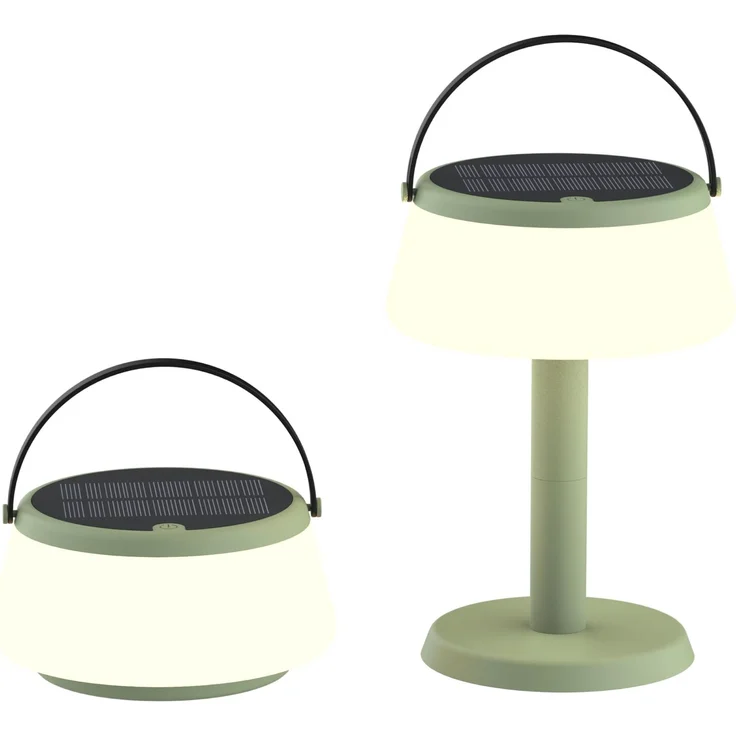 BOLD tragbare Solar-LED-Tischleuchte für Innen- und Außenbereich (Touch-Schalter, 4 Std. Nutzung, Stufenlos Dimmbar, IP44-Zertifizi, inkl. 1m USB-A auf USB-C Kabel) - Grün