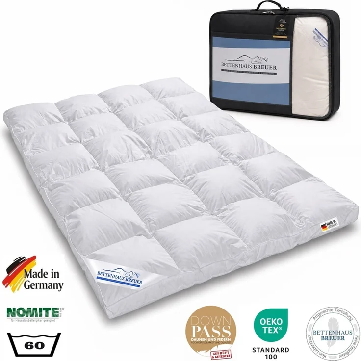 Super warme 100% Winter Hochsteg Daunendecke 1550g Daunen 155x220 – Bild 2