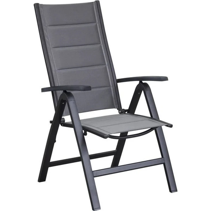 Gartenstuhl Livorno / Unicamo, Aluminium, Schwarz, 61 x 112 x 75 cm – Bild 3