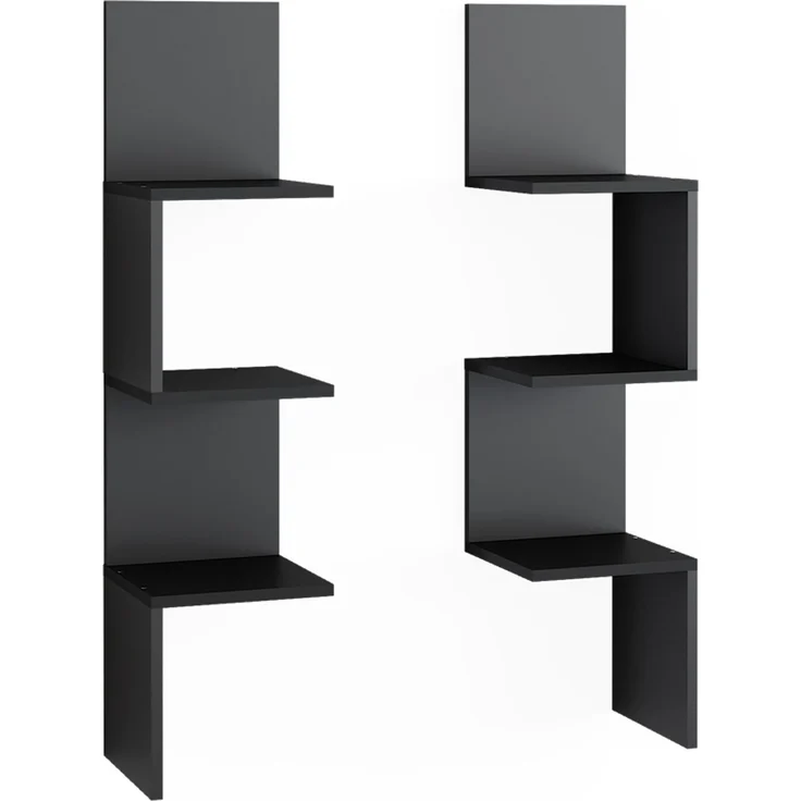 Eckregal Paolo Schwarz 28 x 116.4 cm 2er Set Vicco – Bild 1