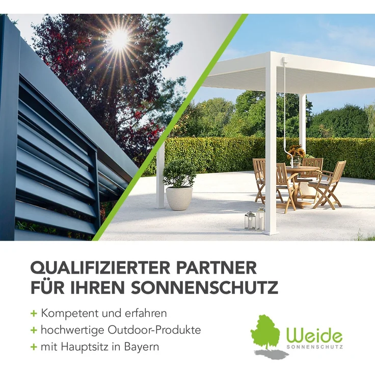 Weide Deluxe | Pergola Voll Aluminium freistehend | 3 x 4 M | Lamellendach anthrazit – Bild 11