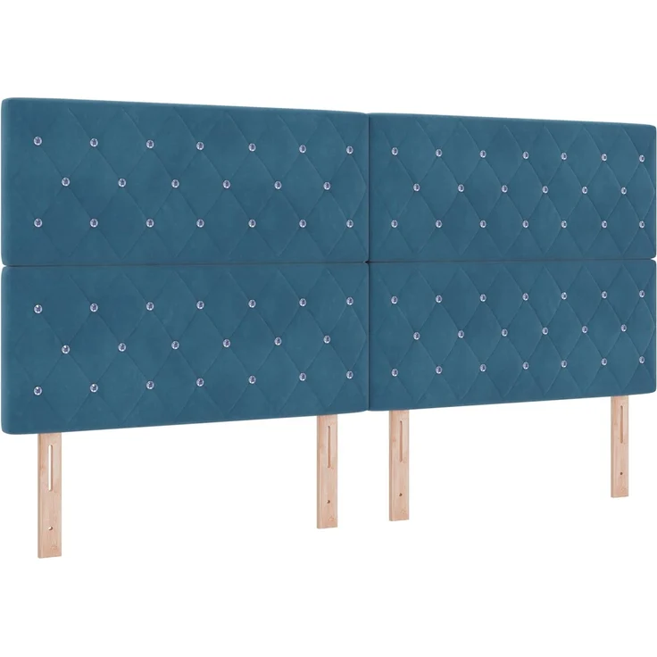 vidaXL Aufbewahrungsbett mit Kopfteil Dunkelblau 200 x 200 cm Samt 3459823 – Bild 4