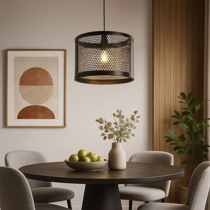RGB LED Hängelampe, Gitteroptik, App- und Sprachsteuerung, H 150 cm – Bild 4
