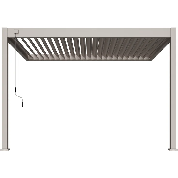 Weide Deluxe | Wand Pergola | Voll Aluminium | 3 x 3,6 M | Lamellendach Ivory Sand – Bild 3