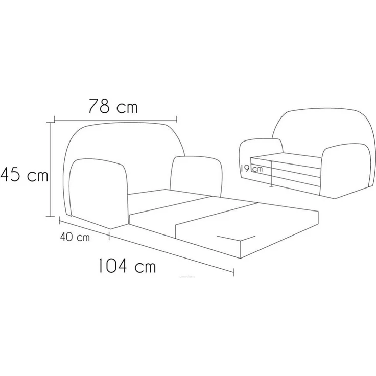 FORTISLINE Kindersitzgruppe Kindersofa "MINI" Kindercouch zum Aufklappen W386 – Bild 2