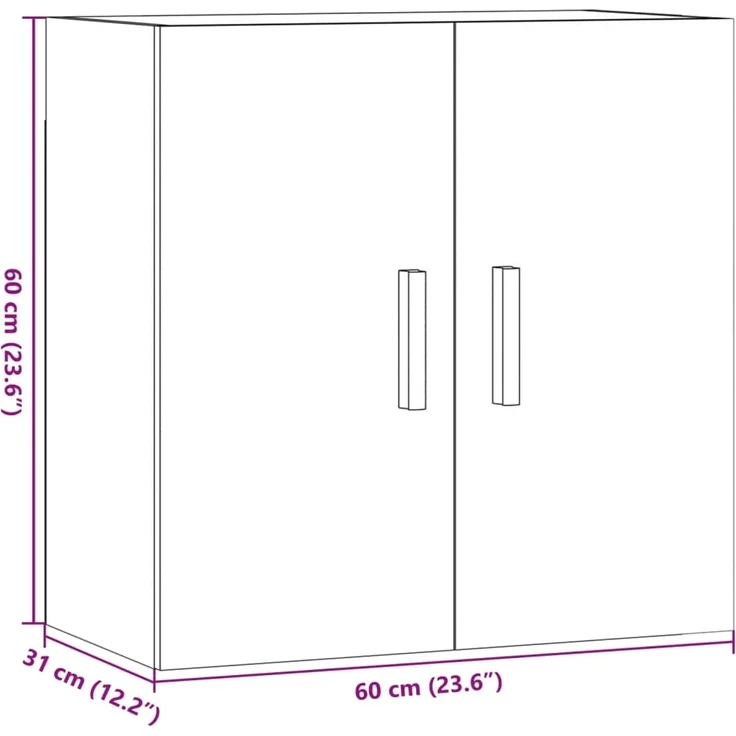 vidaXL Wandschrank Altholz-Optik 60x31x60 cm Holzwerkstoff 857069 – Bild 10