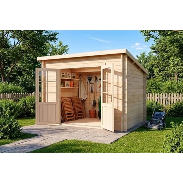 Alpholz Holz Gartenhaus Maria | Natur | 275x300x220 cm – Bild 2