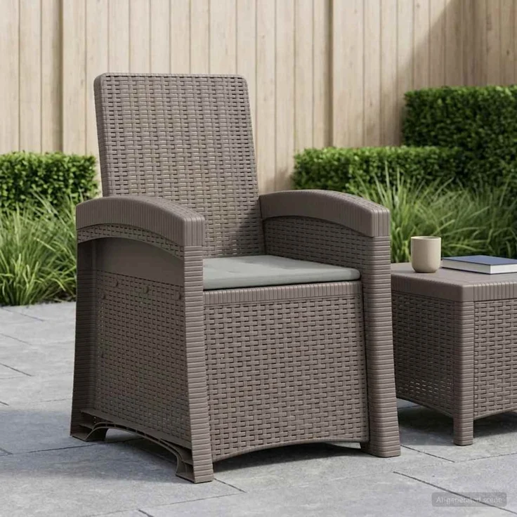 vidaXL Liegesessel Garten Rattan-Optik Hellgrau PP 8012015 – Bild 1