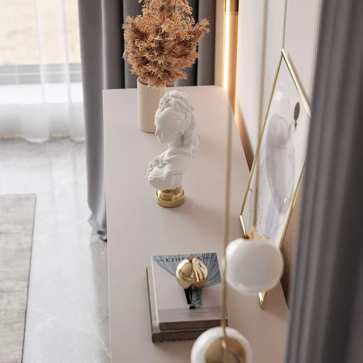 Lookway Kommode AURORA 6S in Kaschmir mit goldener Leiste, Breite: 138 cm – Bild 6
