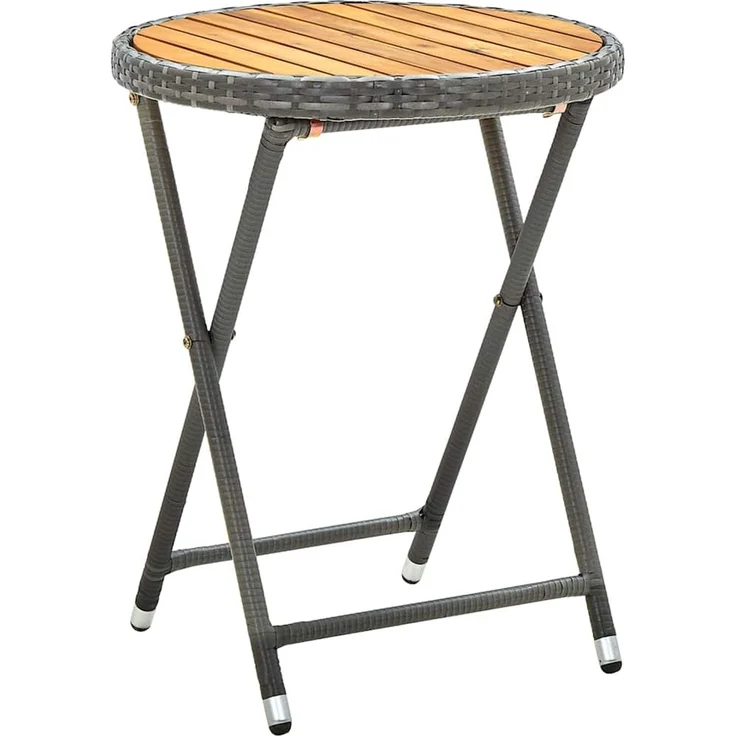 vidaXL Garten Bistro Set 3 pcs Grau Poly-Rattan 3334968 – Bild 4
