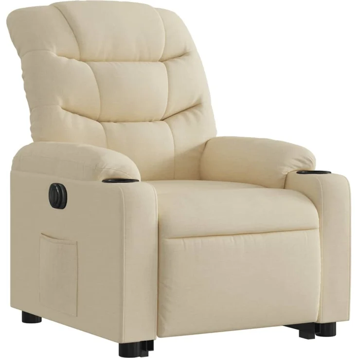 Relaxsessel, Fernsehsessel, Schlafsessel mit Aufstehhilfe Elektrisch Creme Stoff – Bild 4