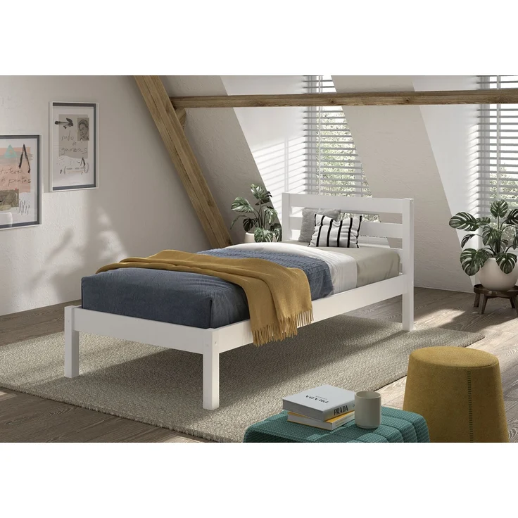 Einzelbett Pino 90 x 200 cm Kiefer Weiß – Bild 1