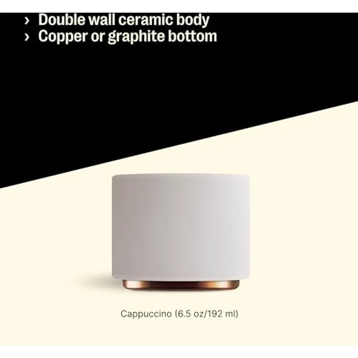 Fellow Doppelwandige Milchkunst-Keramikbecher Cappuccino (6,5 Unzen) Mattes Weiß – Bild 5