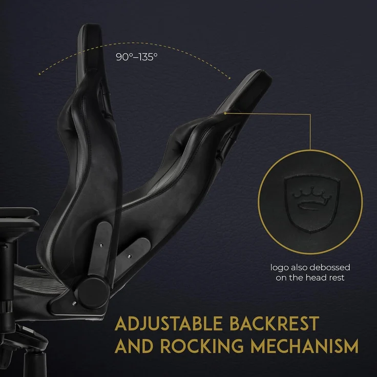 noblechairs Epic Gaming Stuhl - Bürostuhl - Schreibtischstuhl - Echtleder - Inklusive Kissen - Schwarz – Bild 6