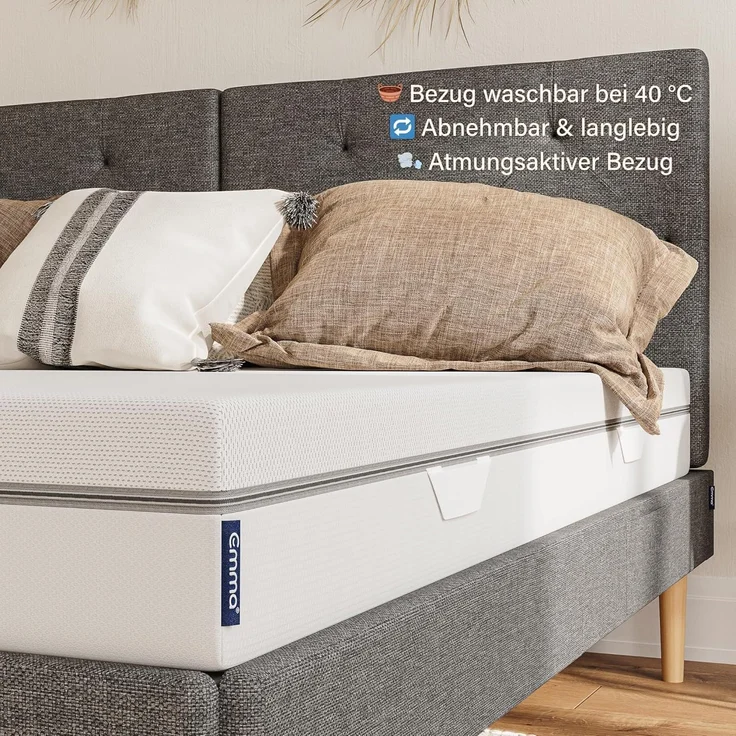 Emma One+ Matratze 180x200 H3 Hart – Kühlende & atmungsaktive 3-Zonen-Schaummatratze – Ergonomisch, Klimaregulierend & Waschbarer Bezug – Für alle Schlafpositionen geeignet – Bild 6