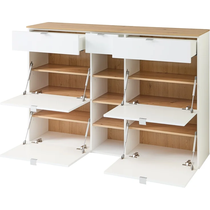 Garderoben-Set >Bari< in Weiß matt, MDF, Spannplatte - 208x202x38cm (BxHxT) – Bild 4