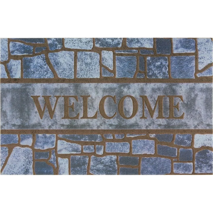 Fußmatte Welcome Ornamente, Teppich Boss, rechteckig, Höhe 6 mm, In/- Outdoor geeignet, Schriftzug, 3D Optik, Robust, Pflegeleicht, beflockt – Bild 1