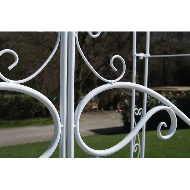 Rosenbogen MINDEN mit Tor - 120x40x220cm, Metall, Weiß | Rankhilfe Rosen Rankgitter Gartendekoration – Bild 8