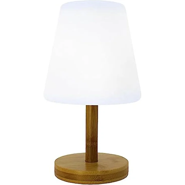 LUMISKY Standy Mini Wood, kabellose IP44 LED-Tischlampe mit dimmbarer Helligkeit, 250 mm, Bambusfuß, 1 Stück – Bild 5